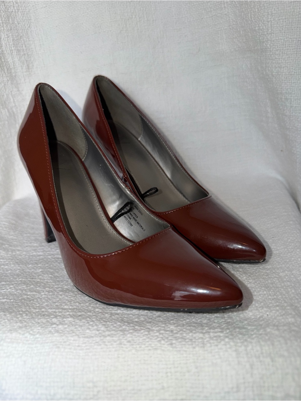 Worthington Patent Pointed-Toe Pumps in Rich Brown
